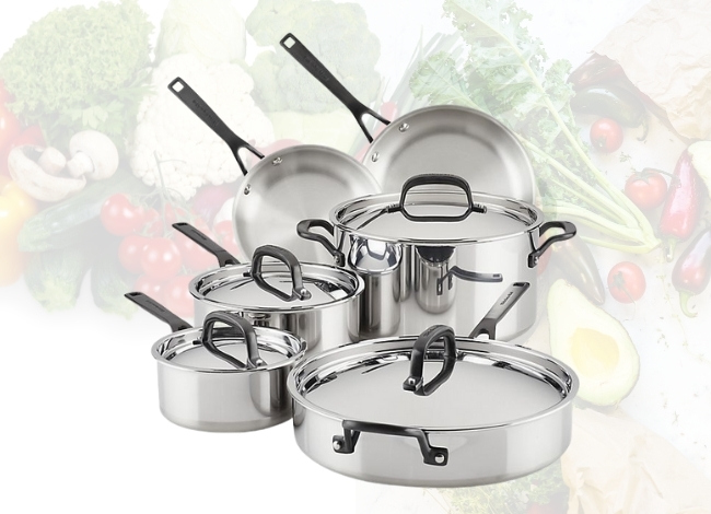 KitchenAid 5-Ply Clad Stainless Steel Cookware Sets