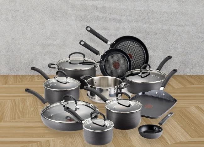 T-fal Hard Anodized 17 Piece Cookware Set