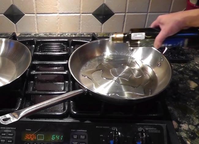 Use Some Oil on the season stainless steel pan