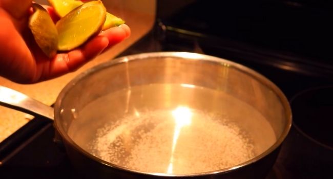 Cleaning stainless steel pans with Lime and salt